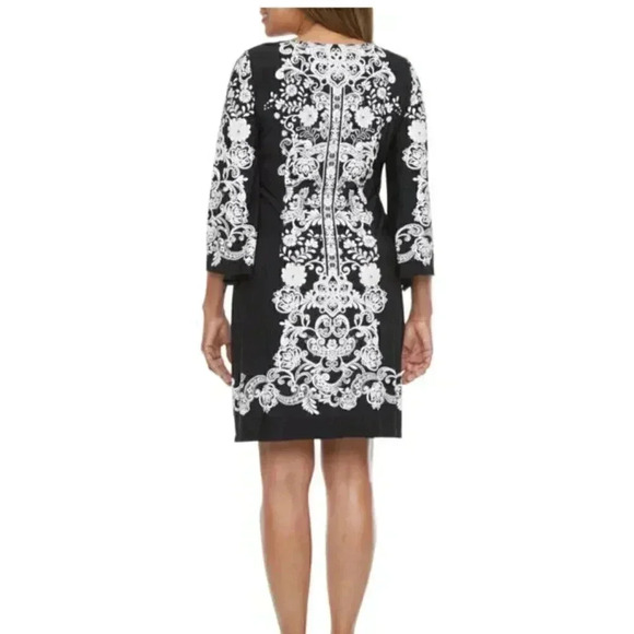 Studio 1-Petite 3/4 Sleeve Shift Dress - Picture 2 of 8